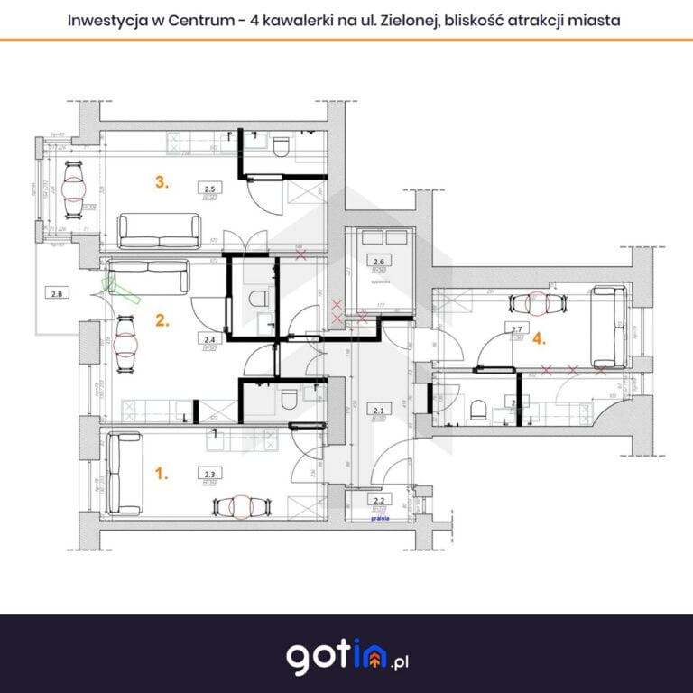 Inwestycja w Centrum - 4 kawalerki na ul. Zielonej, bliskość atrakcji miasta