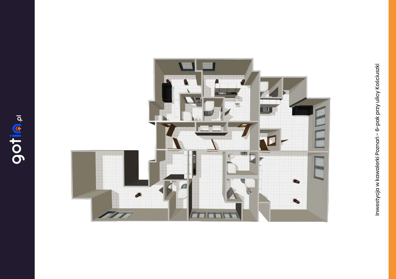 Inwestycja w kawalerki Poznań - 6-pak przy ulicy Kościuszki - 134 m²